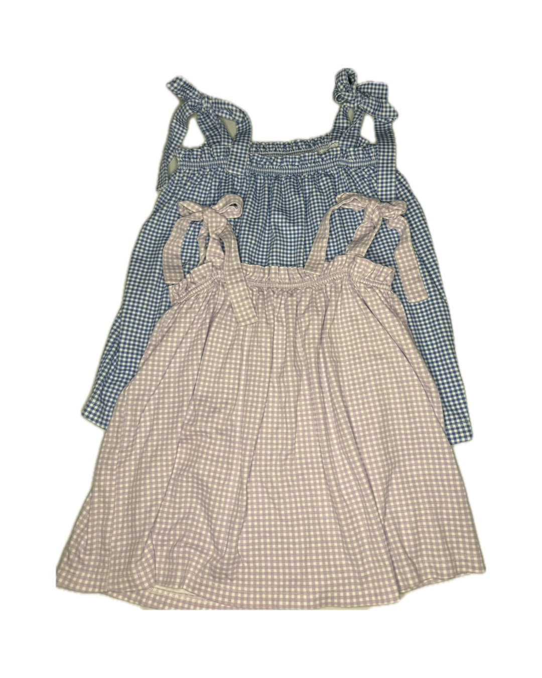 12 James & Lottie Petit Gingham Lavendar & Navy Tie Shoulder Top Bundle