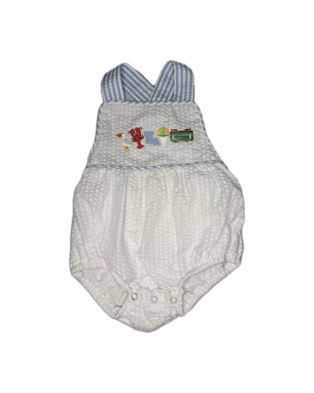 9M LTC Nola Themed Seersucker Sunsuit