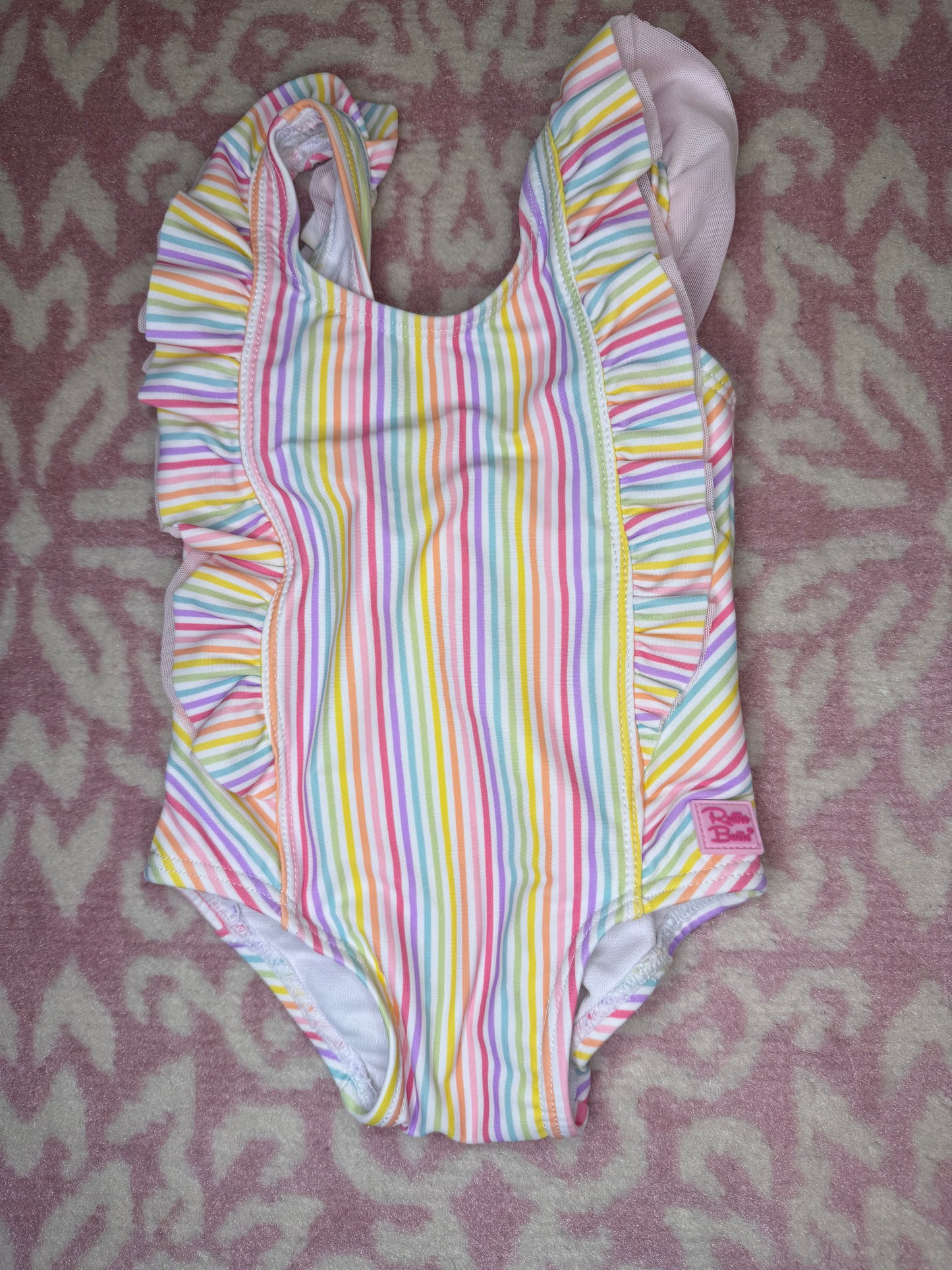 6/12M Ruffle Butts Rainbow Ruffle One Piece Bathing Suit