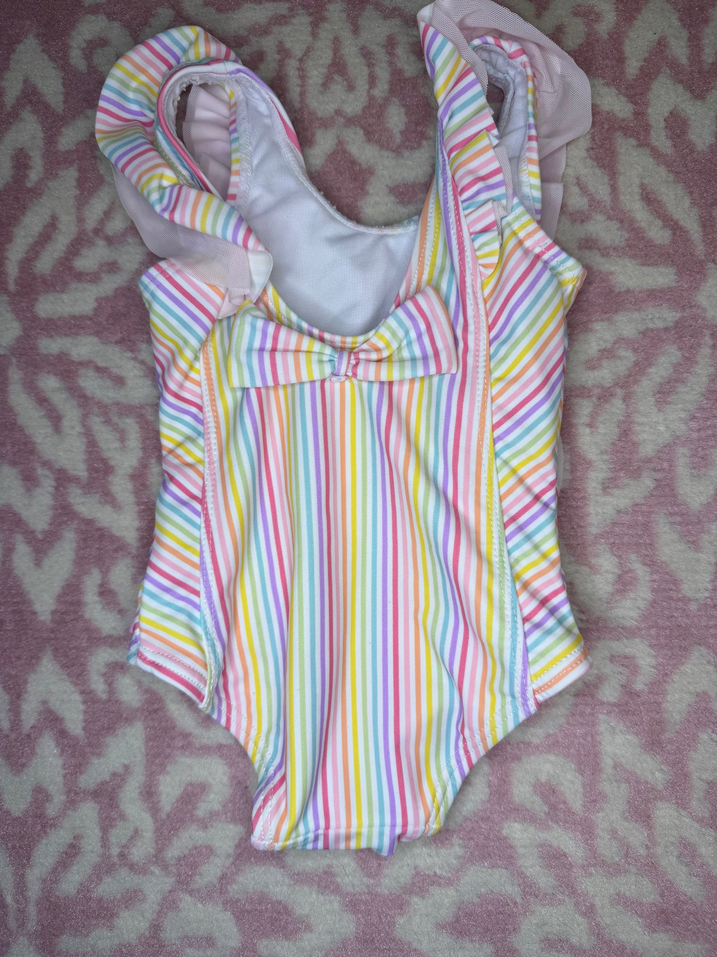 6/12M Ruffle Butts Rainbow Ruffle One Piece Bathing Suit