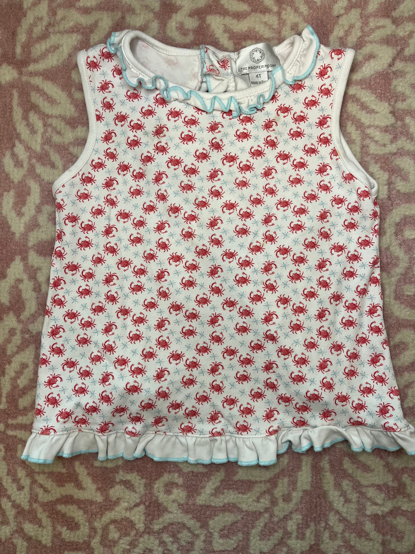 Sz 4T The Proper Peony Crab Swing Top