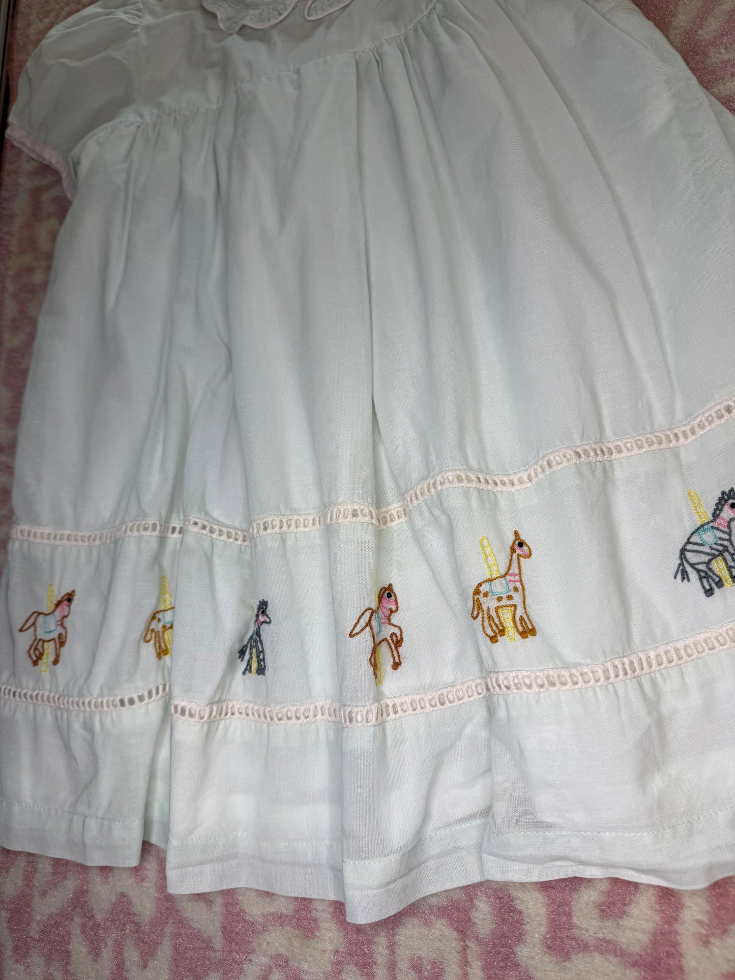 Sz 6 Christian Elizabeth Mint Carousel Dress