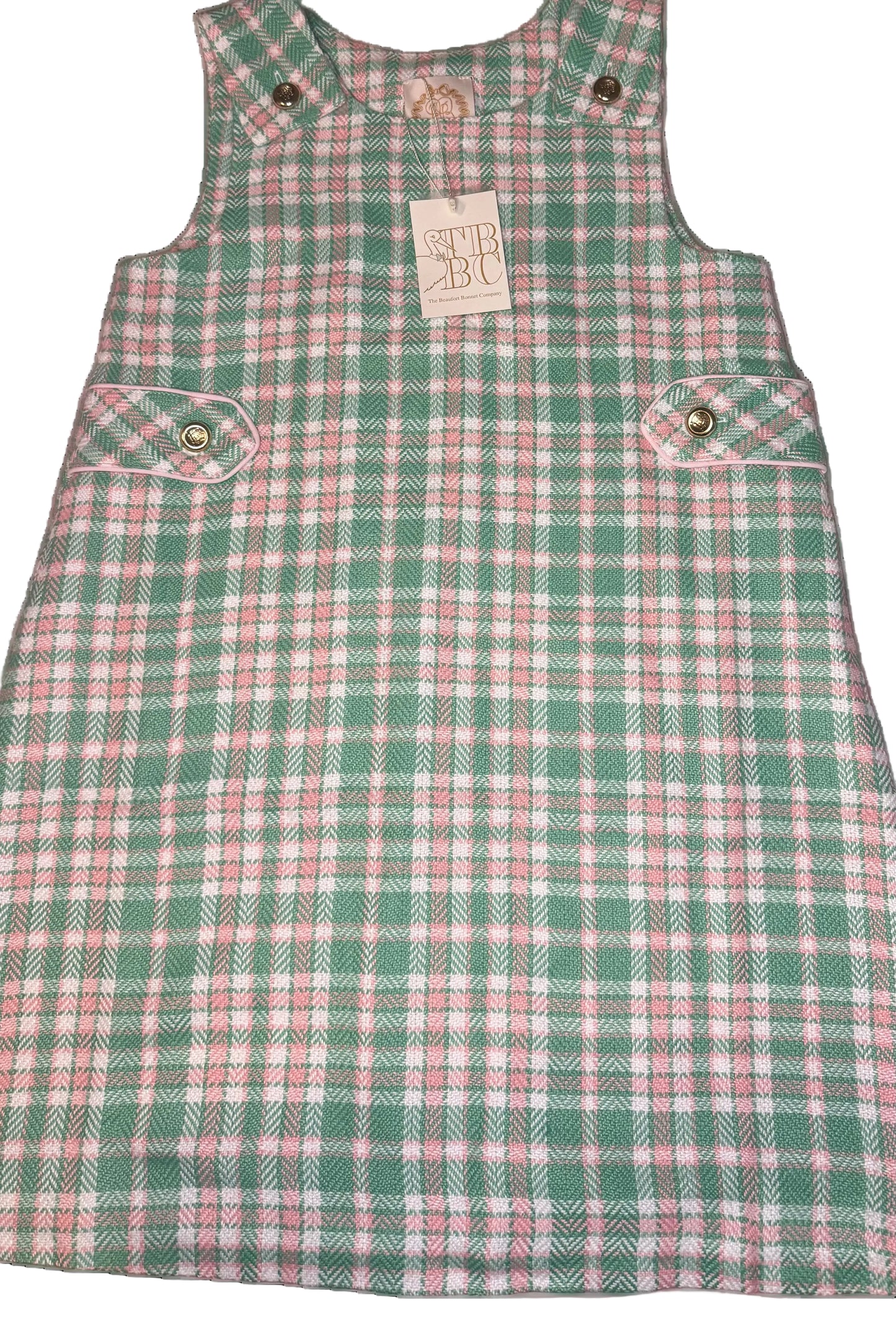 Sz 10 TBBC Janie Jumper-Putney Plaid/Palm Beach Pink