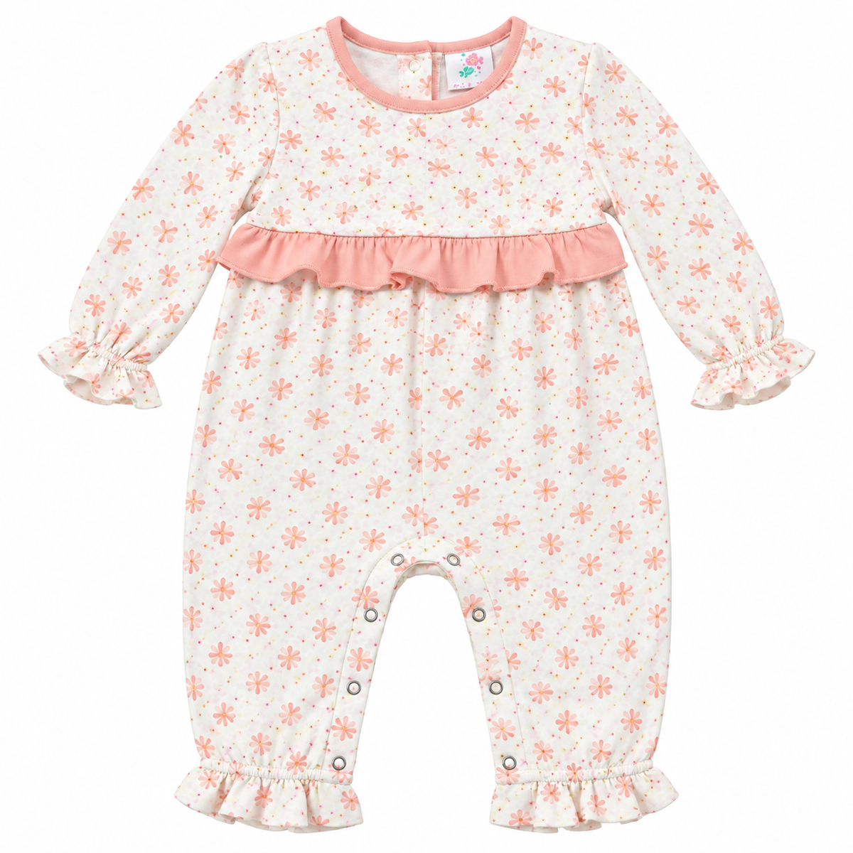 24M Stitchy Fish Floral Long Romper