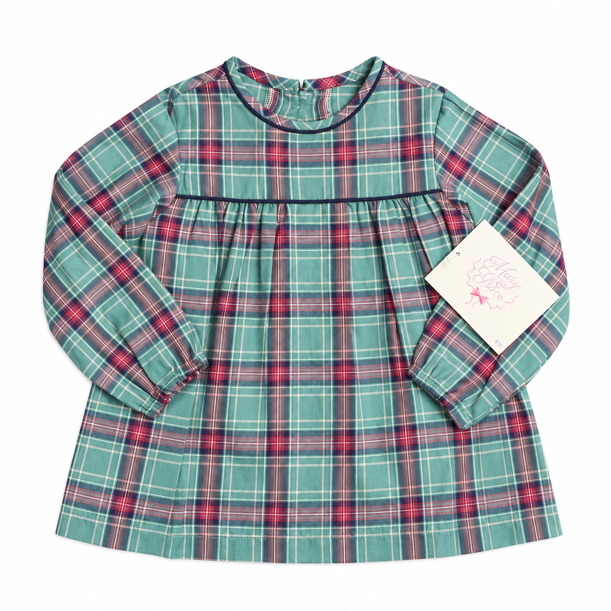 5 Mary and Grace Vaughn Top in Tartan Green