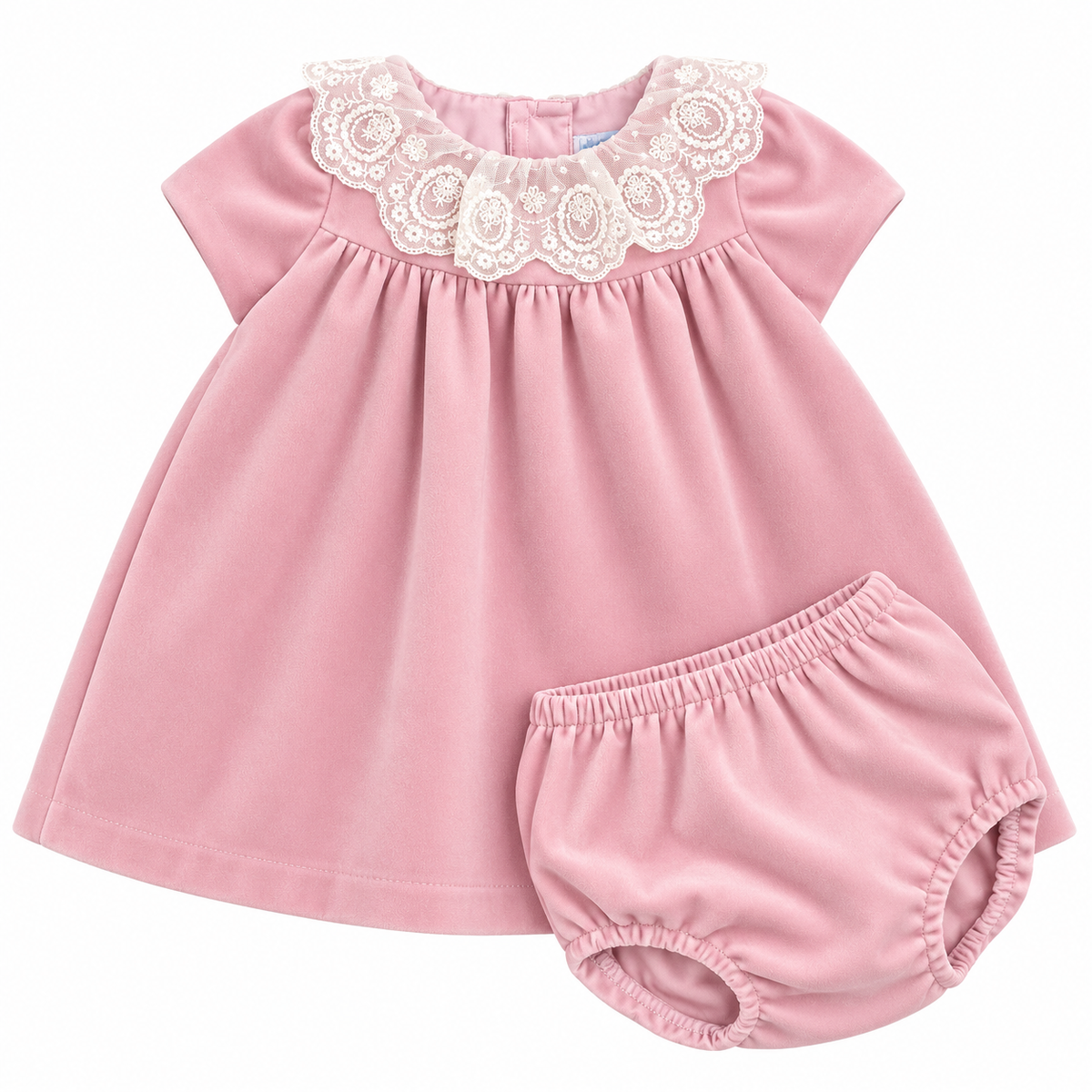12M Luli & Me Velvet Dress and Lace Collar