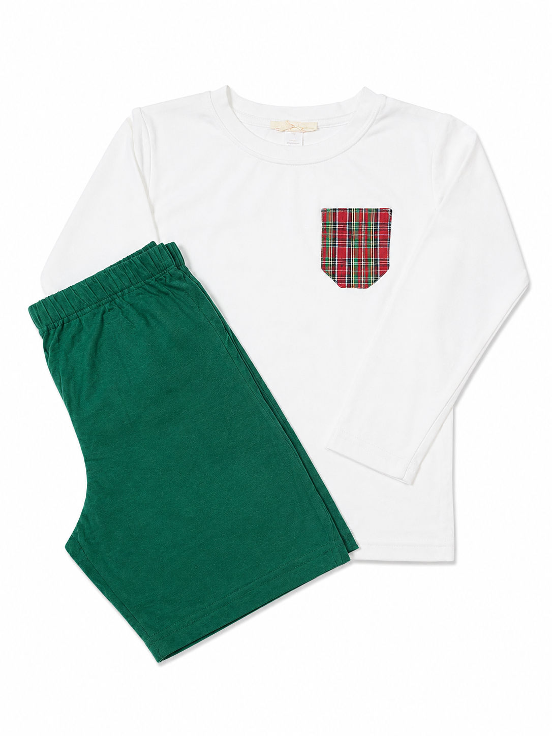 YM Hannah Kate LS Tartan Pocket Tee and 10 Slim Cord Short Set