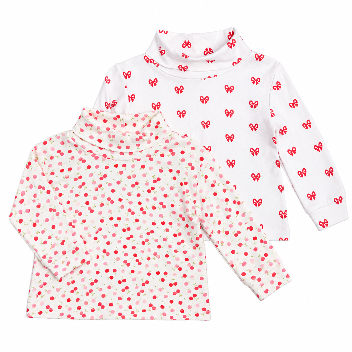 2T Little English Turtleneck Bundle Cherry/Bows