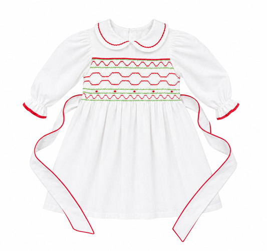 24M Lullaby Set LS Christmas Smocked Dress