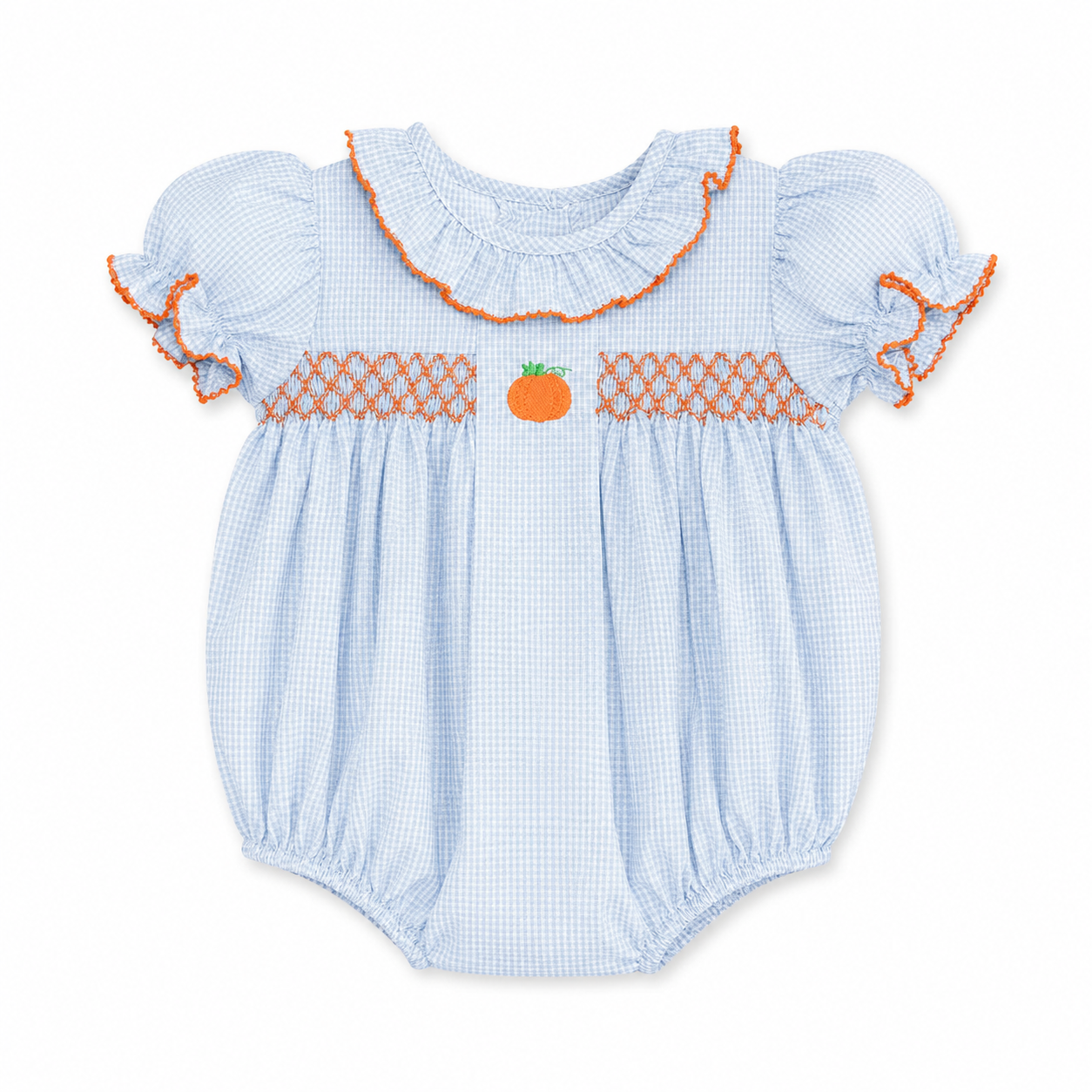 18M Southern Smocked Pumpkin Smocked Bubble