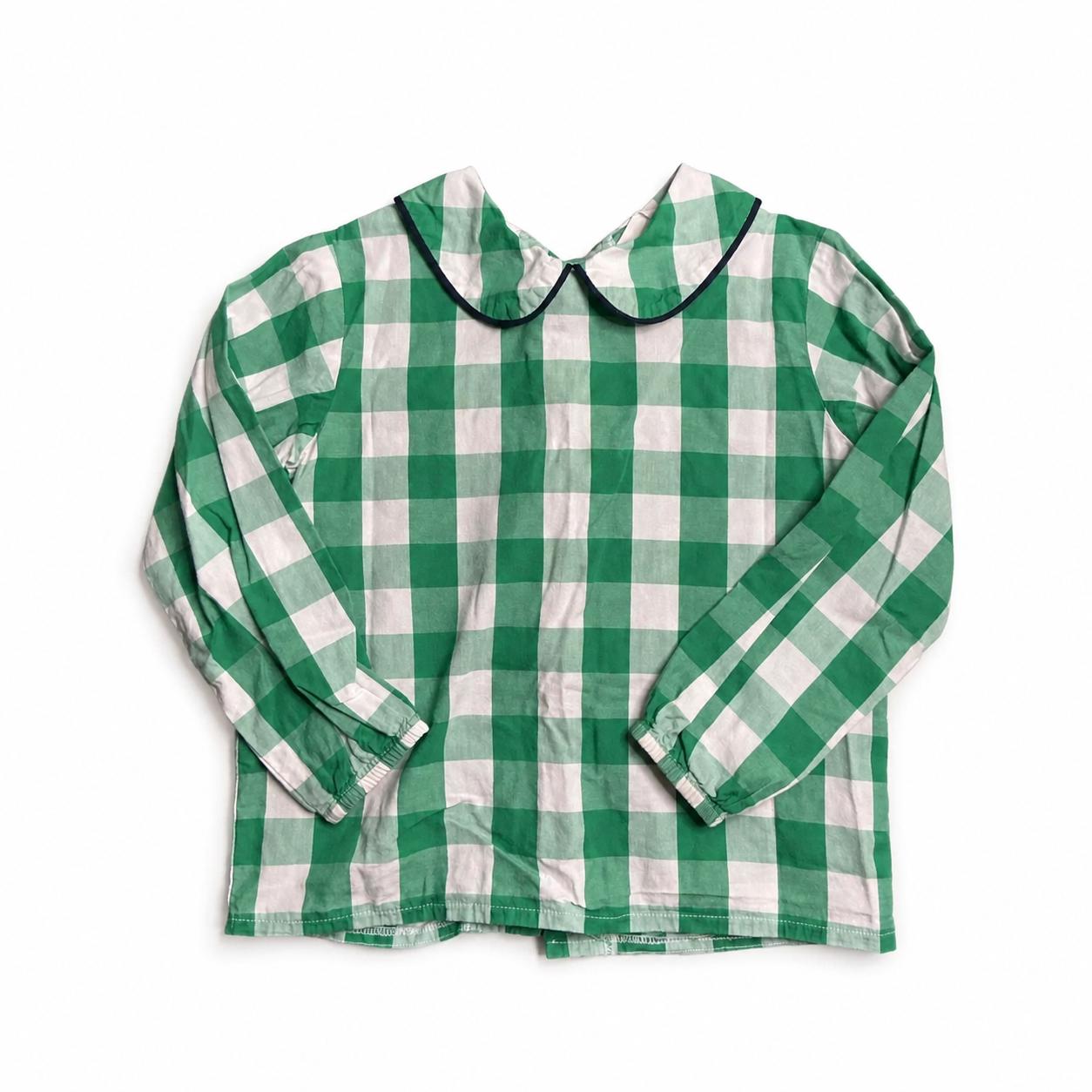3 Hannah Kate Green Gingham LS Top
