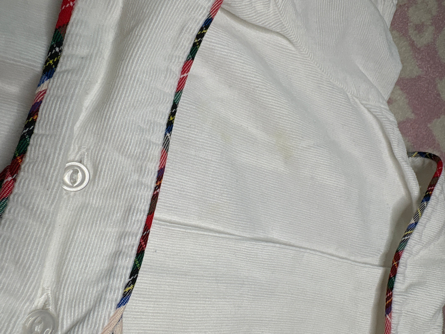 12M Charlotte Proper White Cord Bubble with Tartan Piping