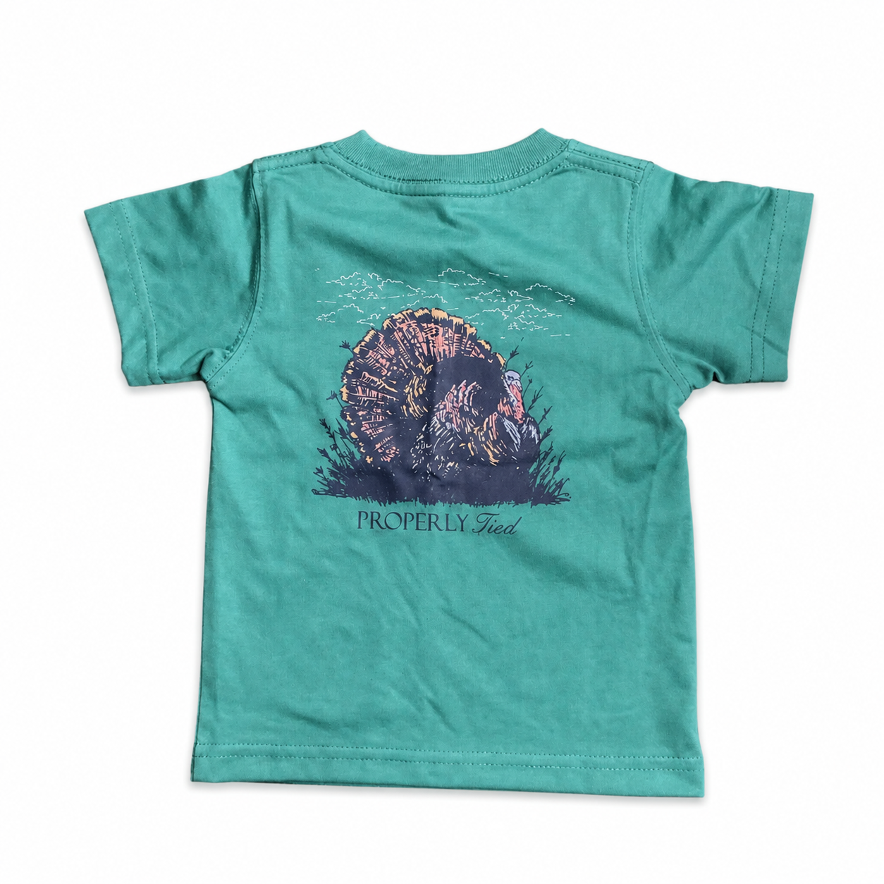 18M Properly Tied SS Turkey Teal Tee