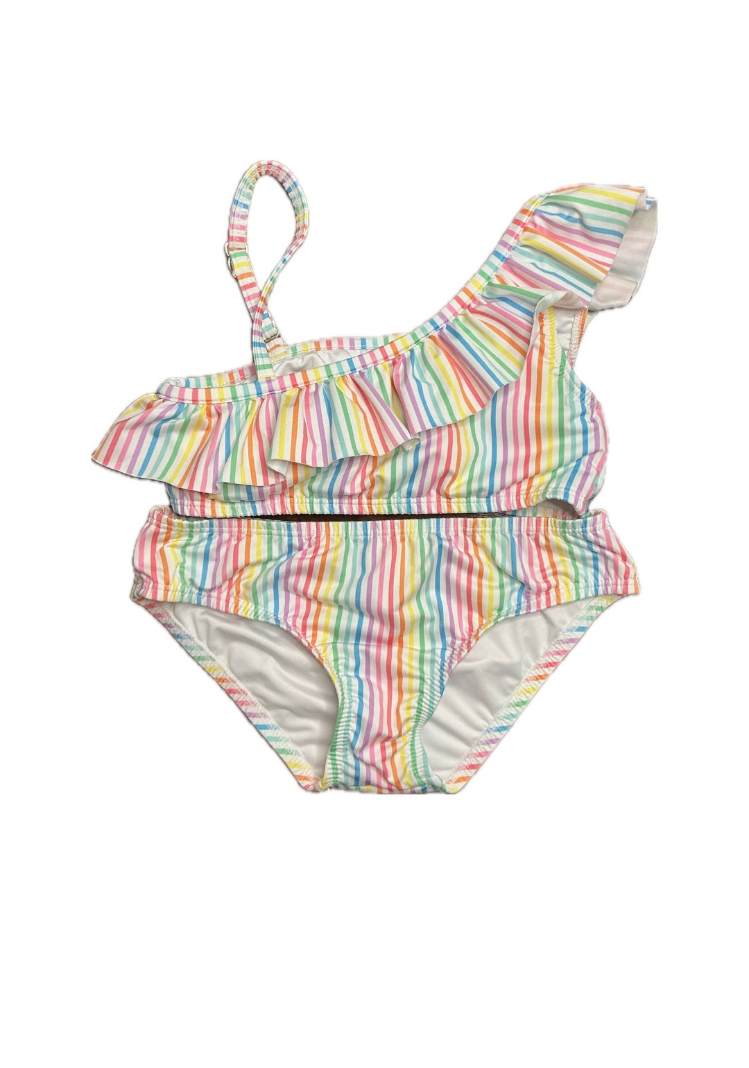 10 Be Elizabeth TWO PIECE ONE SHOULDER RAINBOW SWIMSUIT