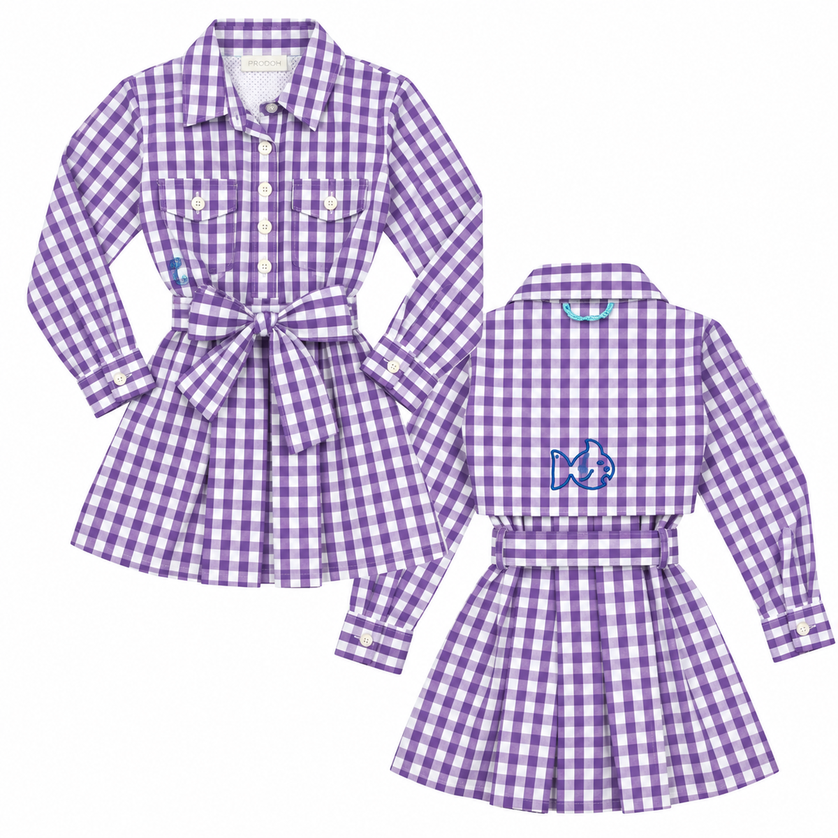 4T Prodoh Purple Gingham Dress
