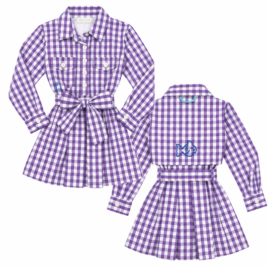 4T Prodoh Purple Gingham Dress