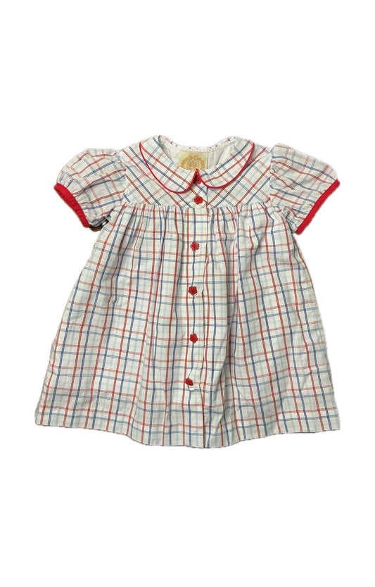 18-24M TBBC Tabitha's Teacher's Pet Dress | Whitehall Windowpane With Richmond Red