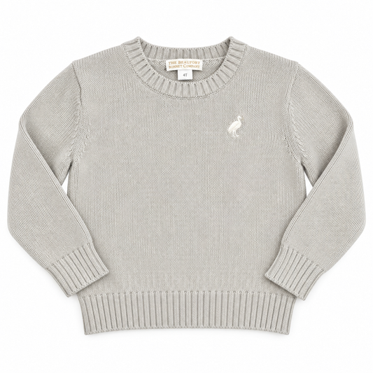 TBBC Isaac's Sweater - Grantley Grey With Worth Avenue White