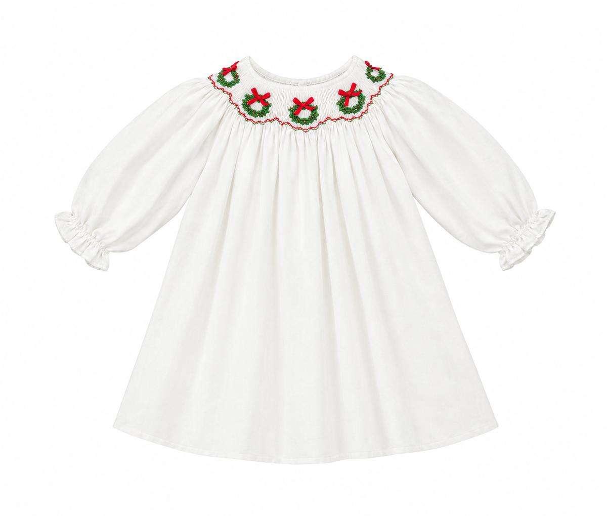6M Bailey Boys Christmas Wreath LS dress