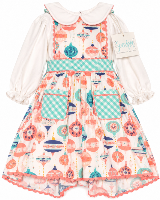 7/8 Serendipity by Shrimp &amp; Grits Christmas Tree Ornament Dress Set