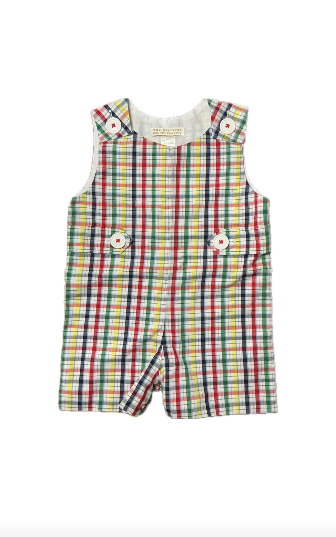 12-18M TBBC Jack Keene Jon Jon in Primary Plaid