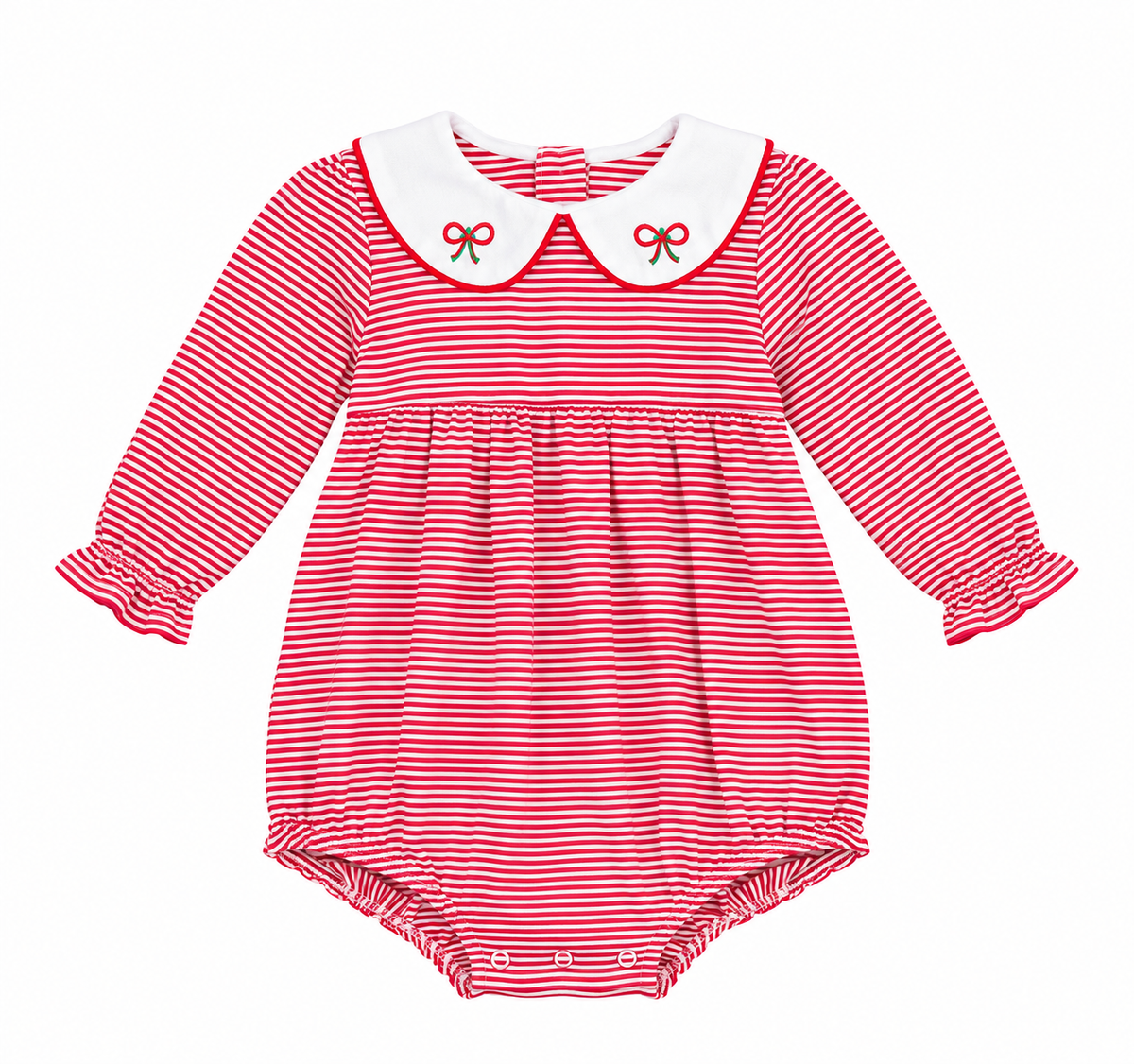 18M Itsy Bitsy Bow and Holly Knit LS Bubble