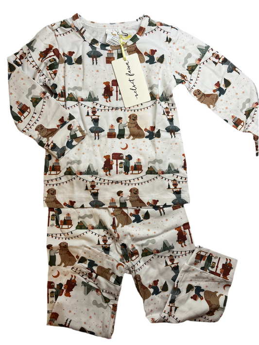 12-18M Velvet Fawn Tinsel Town Pajama Set