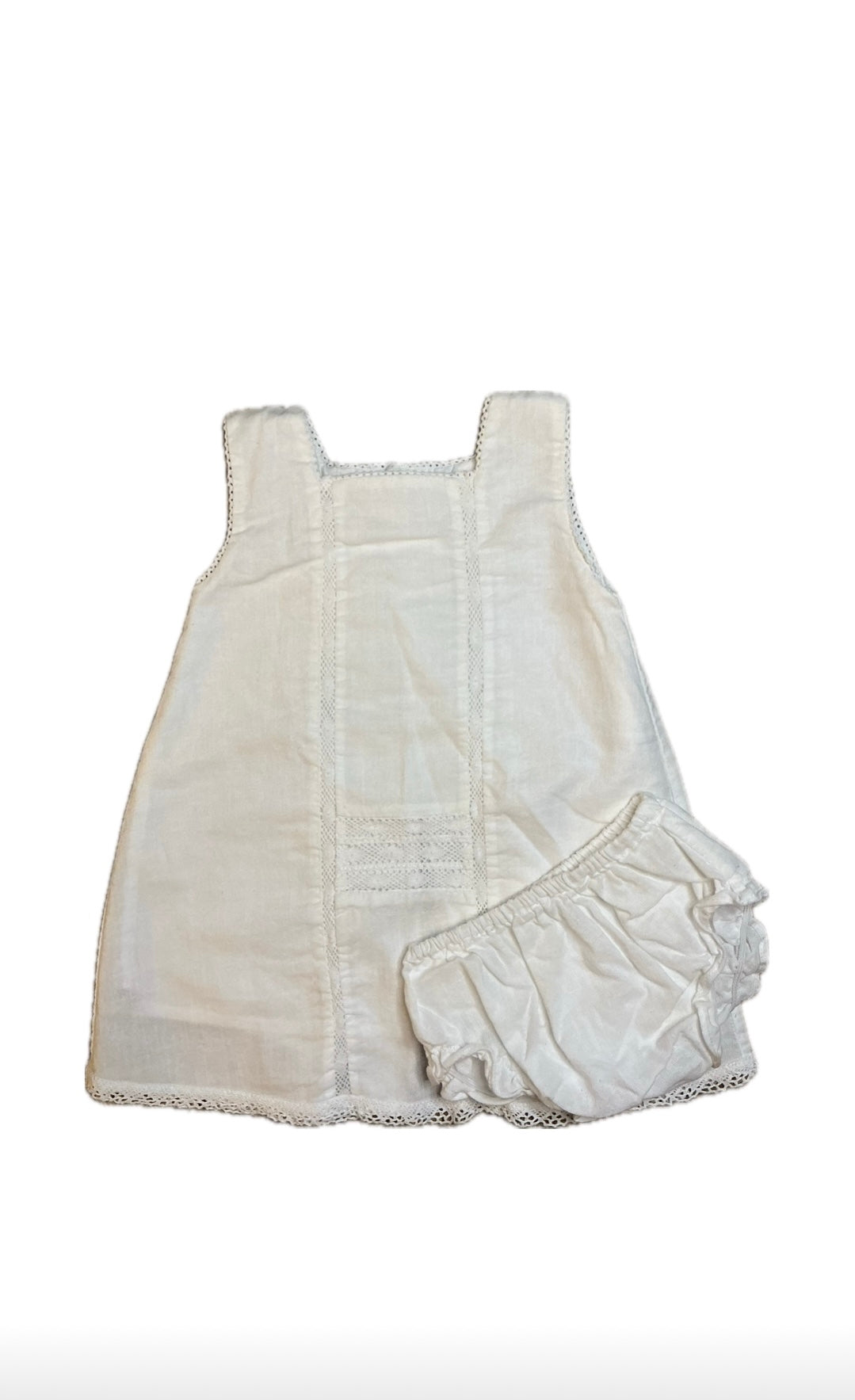 6M Dondolo White Dress with Lace  Trim