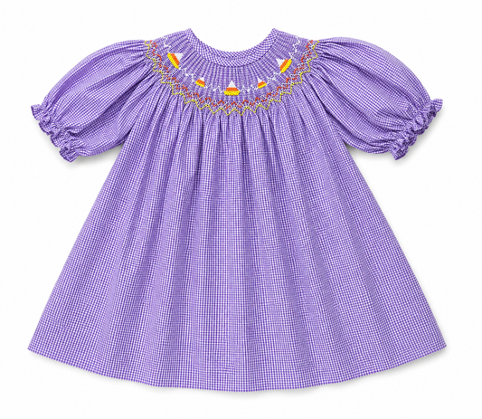 2T Baby Sen Candy Corn Smocked Dress