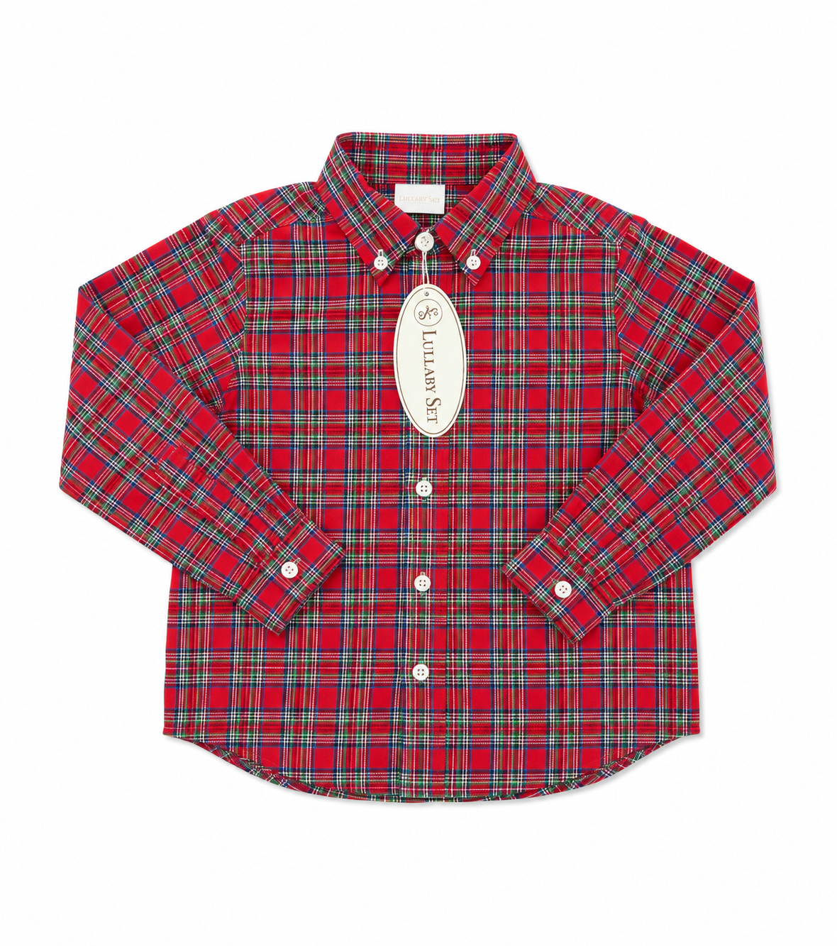 6 Lullaby Set Brees Button Down in Woodstock Plaid