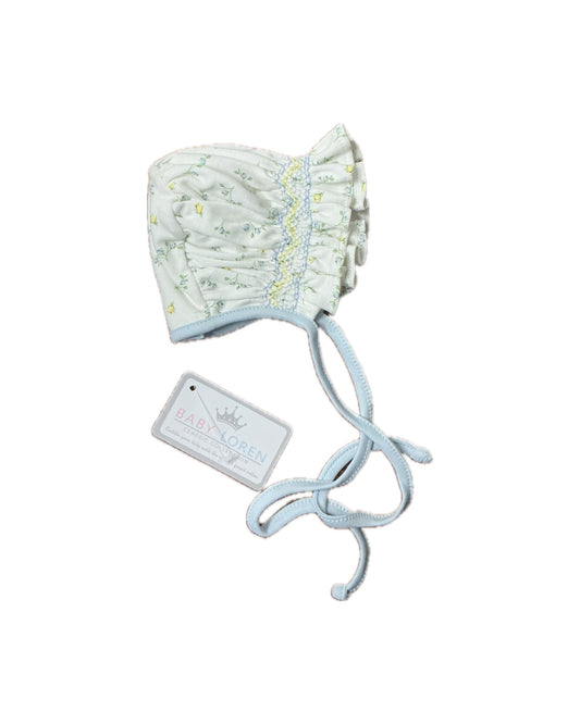 Preemie Baby Loren Diana Floral Smocked Bonnet