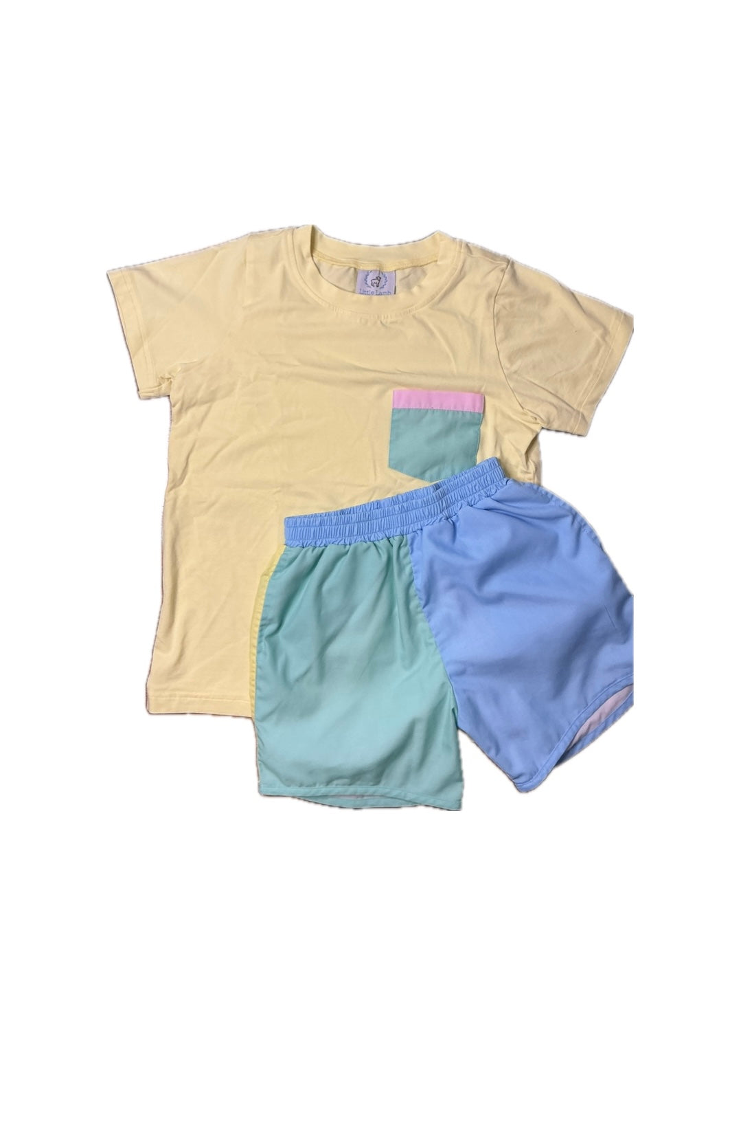 7 Little Lamb Colorful Short and Tee Set
