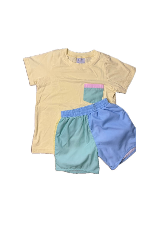 7 Little Lamb Colorful Short and Tee Set
