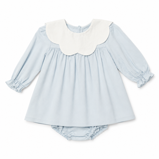 18M Sophie and Lucas Light Blue Collared Dress and Bloomer