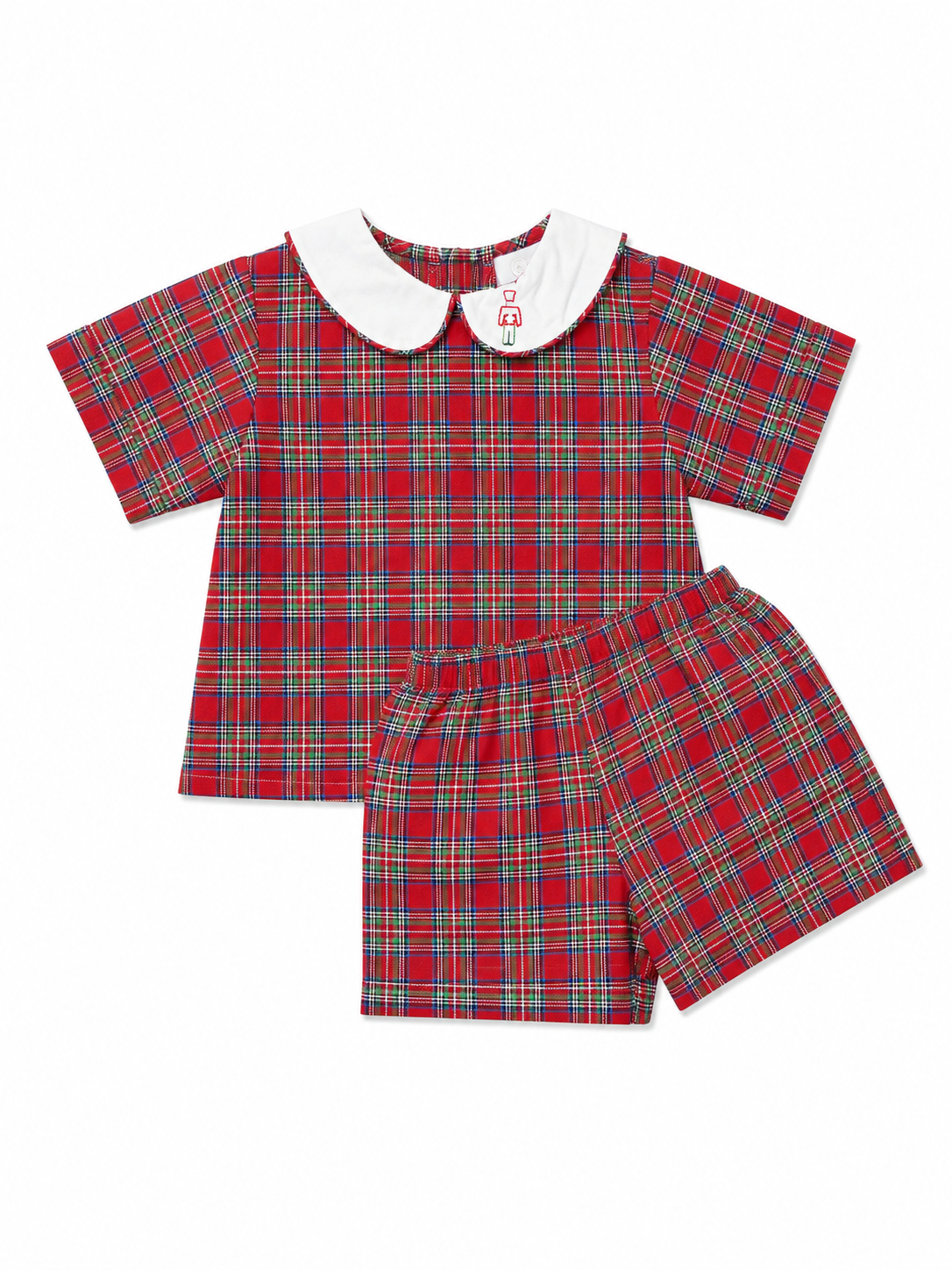 4T Lullaby Set Sibley Short Set in Woodstock Plaid- Nutcracker