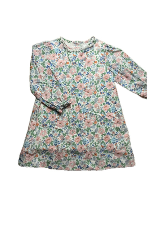 7 Cecil and Lou LS Floral Dressed with Eyelet Collar