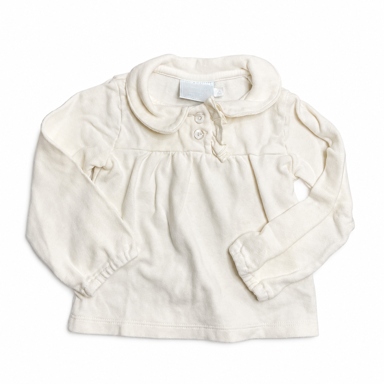 12M Little English Ivory LS Top