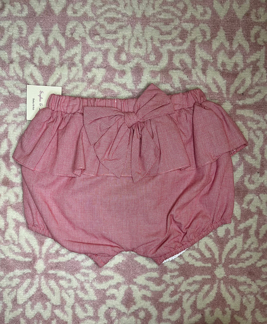 4T Sophie & Luca Red Check Girls Bow Bloomers