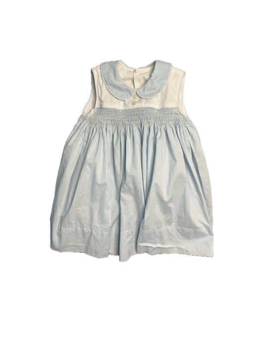 24M Baby Sen Blue Smocked Dress with Collar