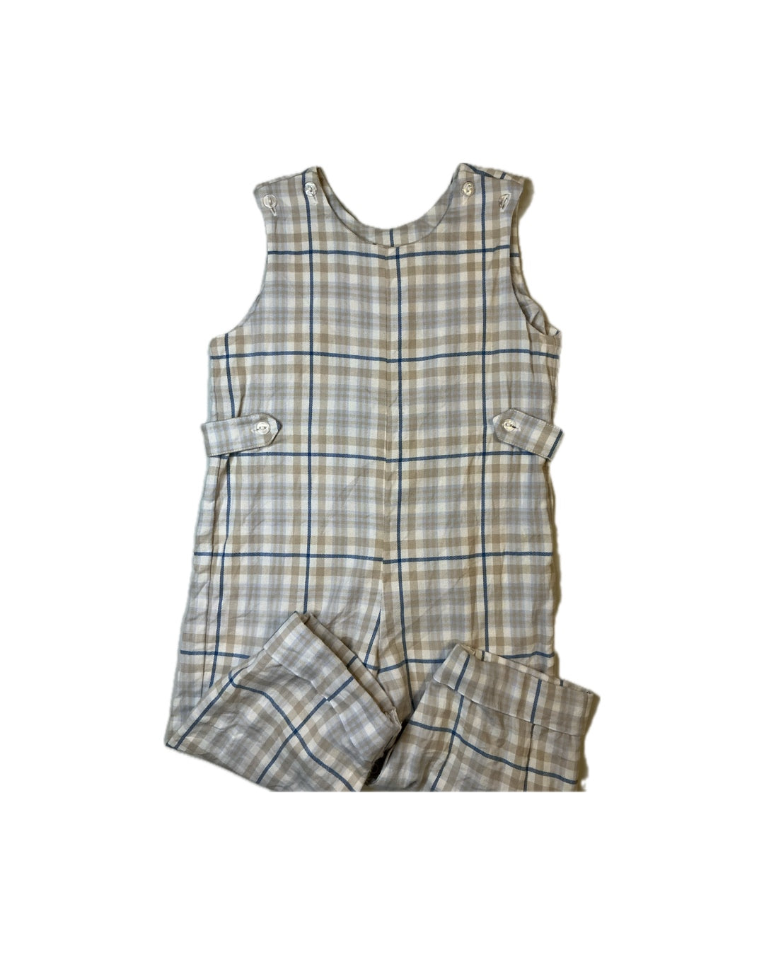Boy 2T Lullaby Set Flannel Longall in Light Blue and Khaki