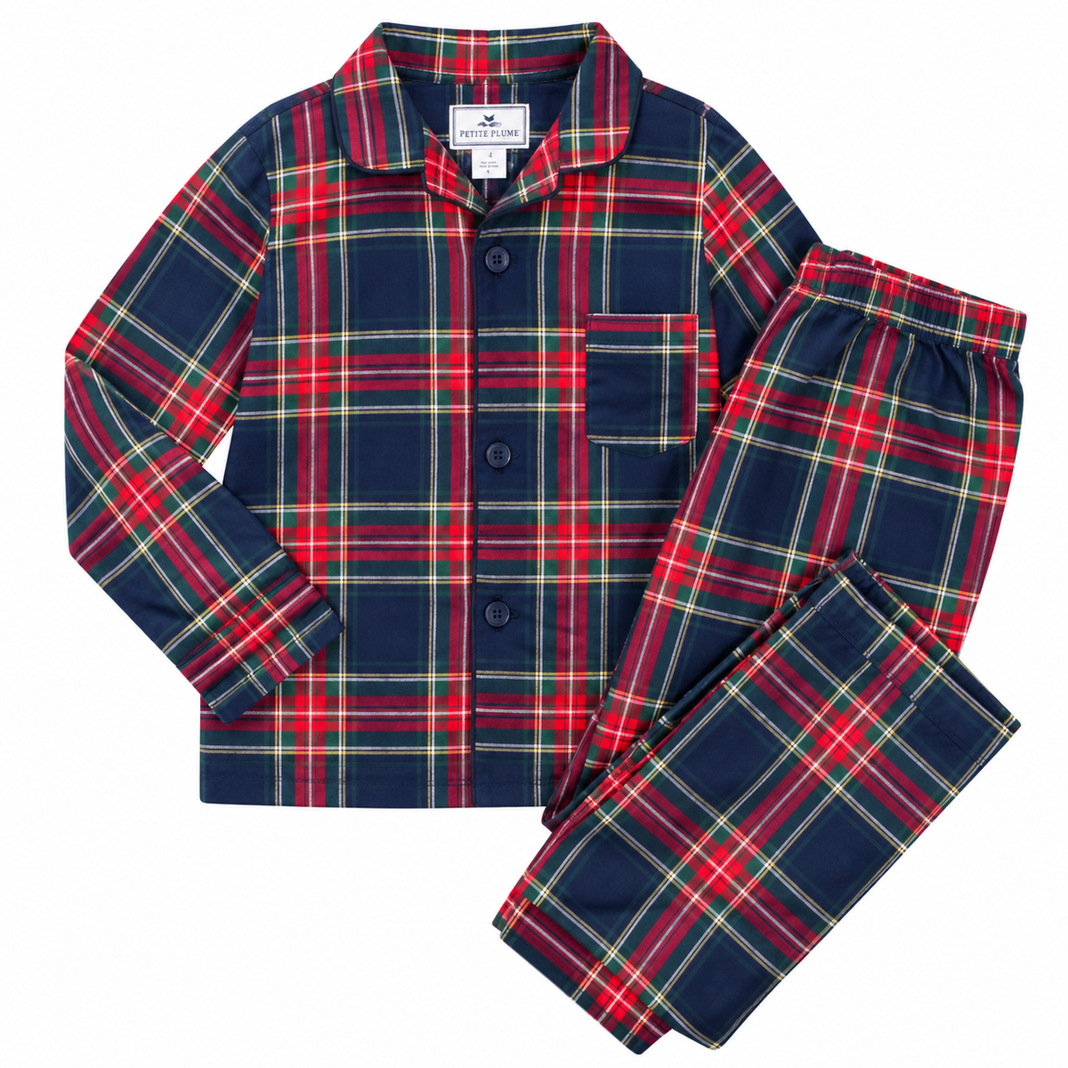 14 Petite Plume Christmas Tartan Pajama Set