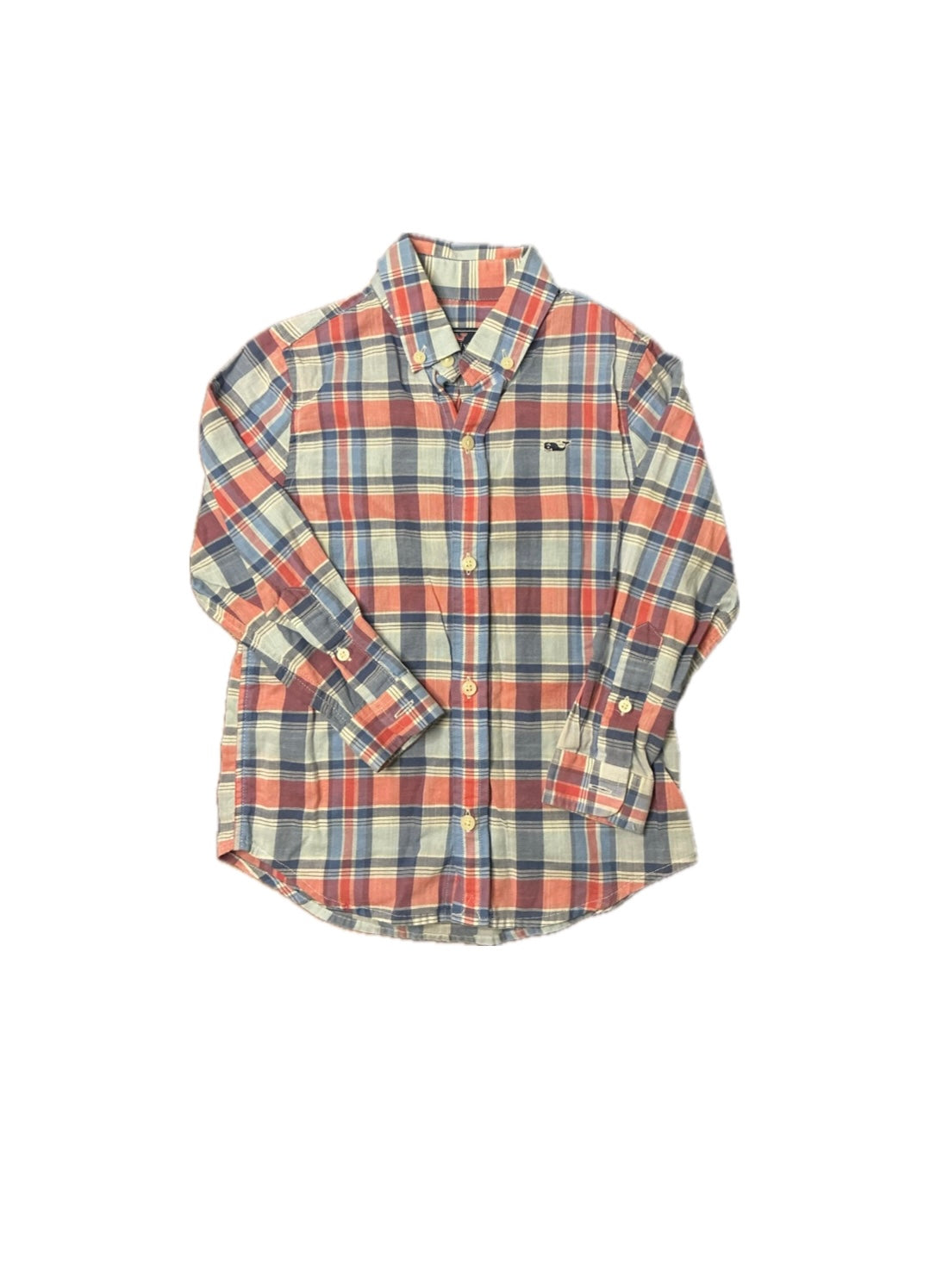 4T Vineyard Vines Blue/Pink Plaid LS