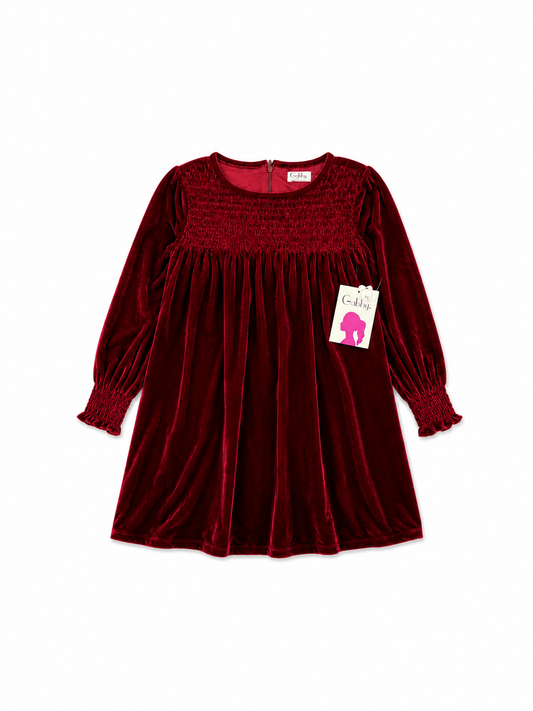 Gabby Red Velvet Leila Dress