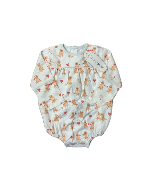 Lullaby Set LS Pima Cotton Bubble in Blue Puppy Love