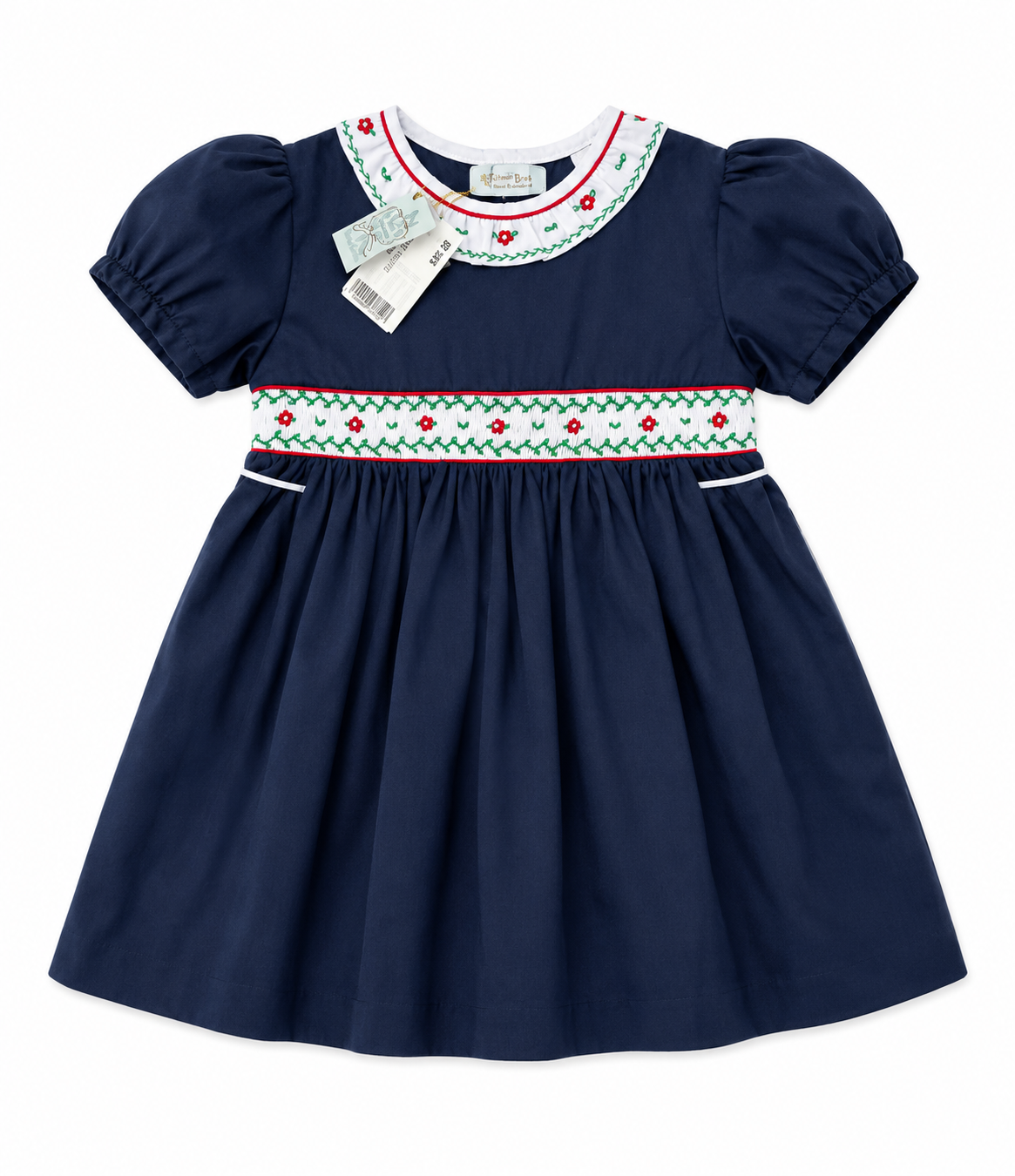 18M Feltman Bros Navy Smocked Holiday Dress