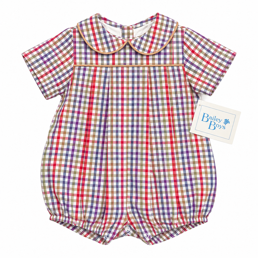 9M Bailey boys Banks Plaid Bubble