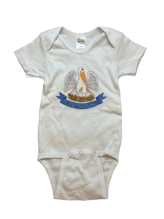 Sz Small (14-18 lbs) born on the bayou Onesie