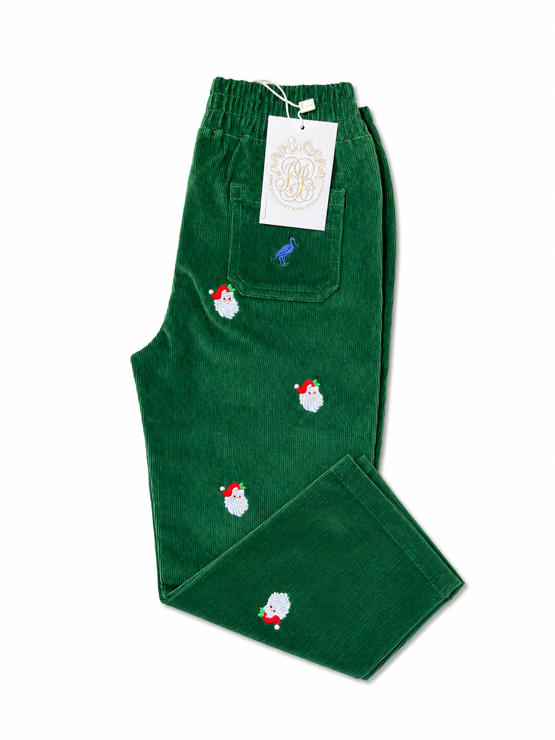 4T TBBC Critter Sheffield Pants Merriment on Main Grier Green Santa - Cord