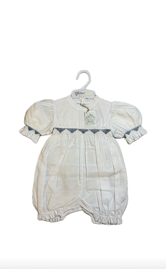 Feltman Bros White Triangle Smocked Romper