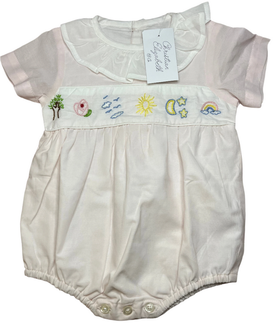 6M Christian Elizabeth Embroidered Bubble